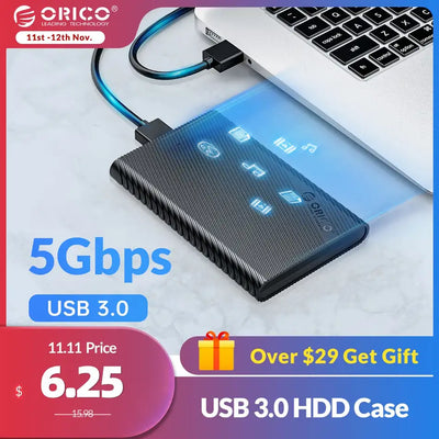 ORICO SATA HDD Case 2’5 USB 3.0 External Hard Drive Enclosure Case for SATA Hard Disk SSD HDD Box Support UASP Auto Sleep
