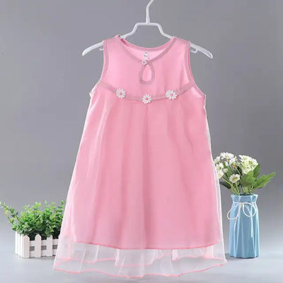 Girls Dress Mesh Breathable Beach Dress Fashion Casual Kids Princess Dresses Childrens Clothing 2 of 7 Years Clothes Promotion