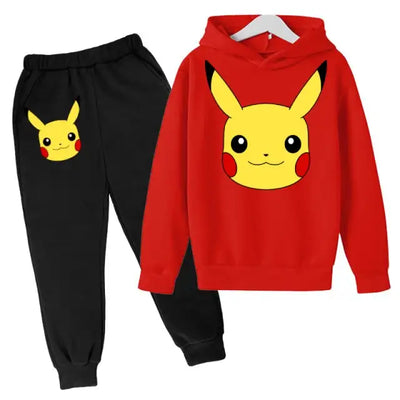 Boy Set Anime Pokémon Cartoon Hoodie Childrens Coat Clothing Girl Hoodie Autumn Clothes Kids Sweatshirt Casual jogging Costume