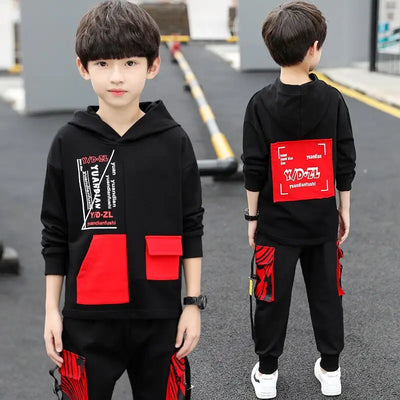 autumn winter Kids Tracksuit Childrens Cotton Clothes Sets Boys Leisure hoodie sweater + Pants Sportswear 6 9 8 11 12 year