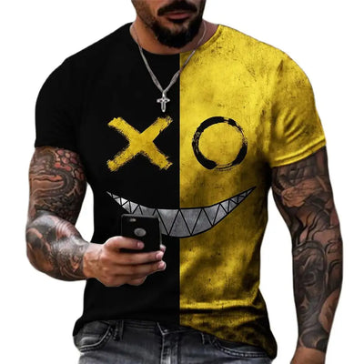 XOXO pattern 3d printed t-shirt fashion men's street casual sports shirt male O-neck oversized t-shirt