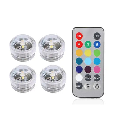 Battery Operated RGB Submersible LED Underwater Light Night Lamp for Fish Tank Pond Swimming Pool Wedding Party Vase Bowl