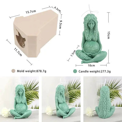 Greek Goddness of Wealth Candle Mould Gaia  Earth Mother Virgin Candle Molds Mary Epoxy Resin Tools Home Decor Tool