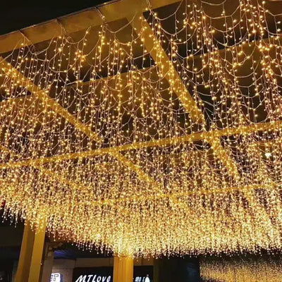4m 8m 12m 20m Waterproof Outdoor Christmas Light Droop 0.6m Led Curtain Icicle String Lights Garden Mall Eaves Decorative Lights