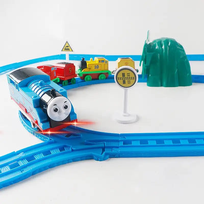 Thomas The Tank Engine And Friends Anime Children Puzzle Electric Light Music Thomas Train Track Toy Magnetic Christmas Gift