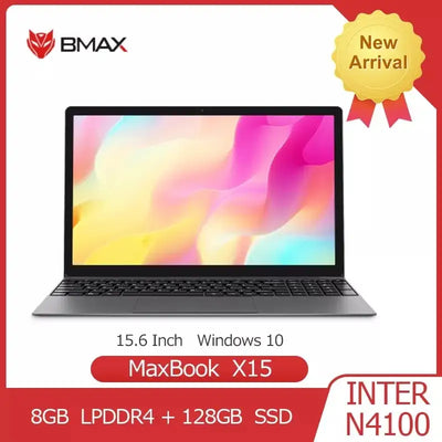 BMAX X15 Laptop 15.6 Inch Intel Gemini Lake N4100 UHD Graphics 600 8GB LPDDR4 128GB SSD 1920*1080 Win10 Multi-language Notebook